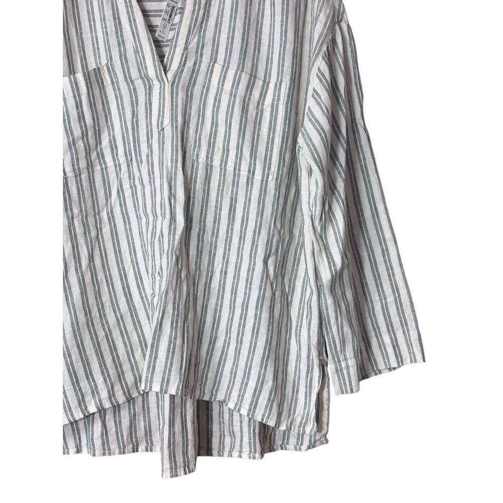 Madewell Linen-Blend Lakeline Popover Shirt distant grove new - Picture 5 of 7